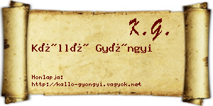 Kálló Gyöngyi névjegykártya