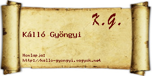 Kálló Gyöngyi névjegykártya