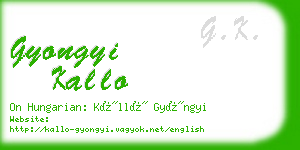 gyongyi kallo business card
